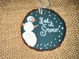 Let It Snow wood ornament