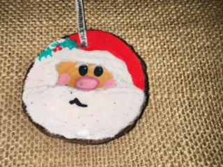 Santa wood ornament