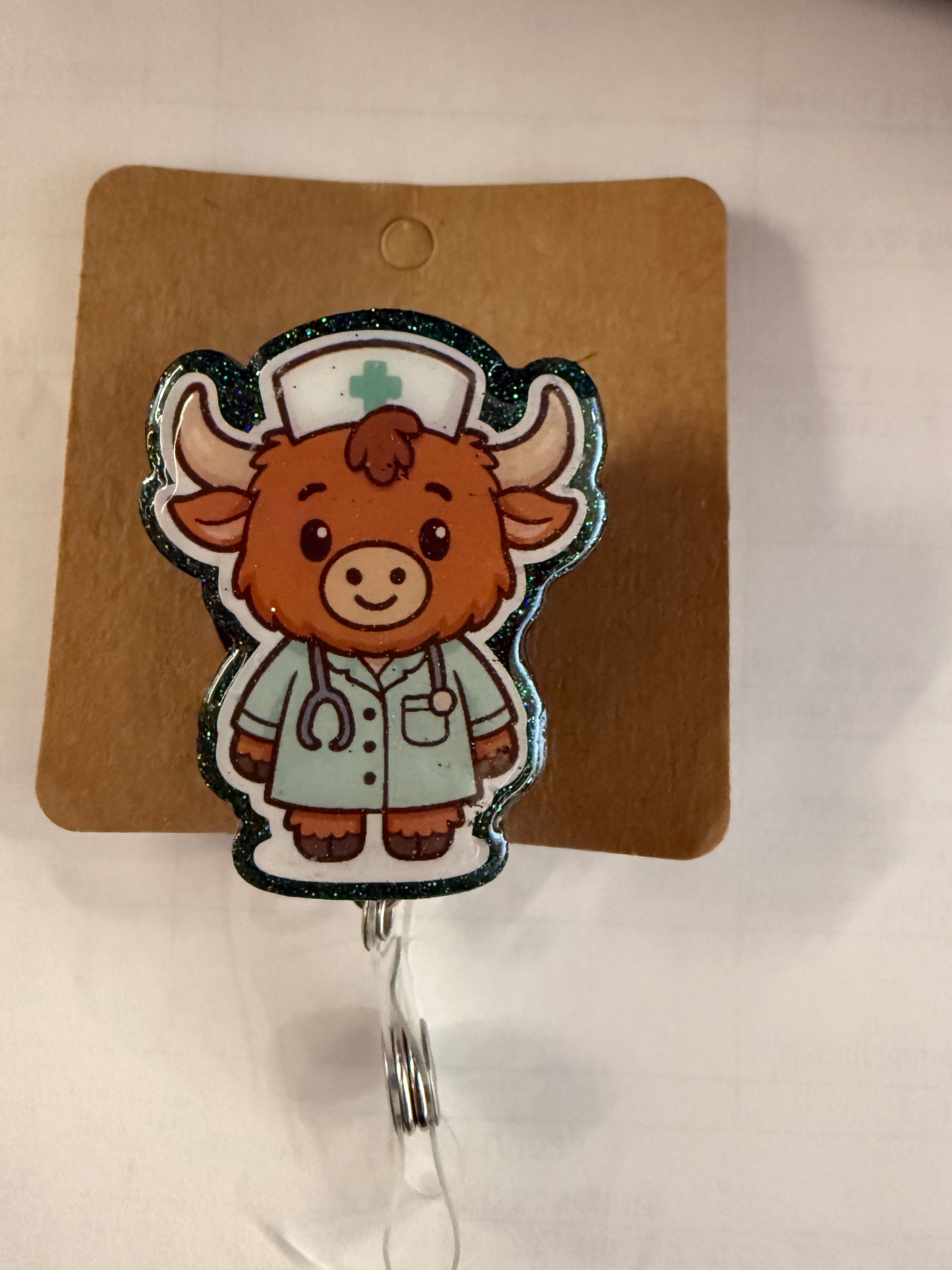Highland Nurse Badge Reel