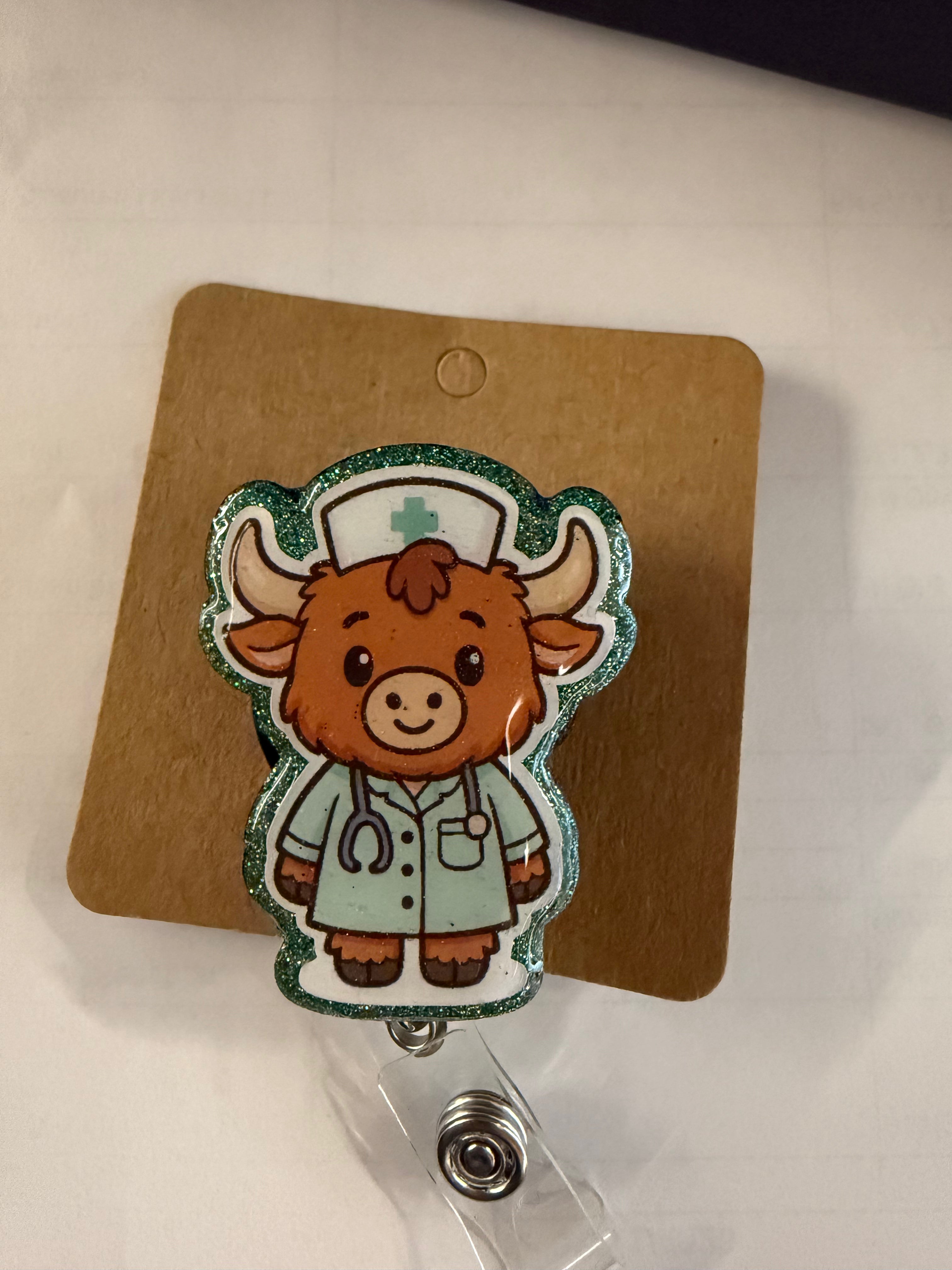 Highland Nurse Badge Reel