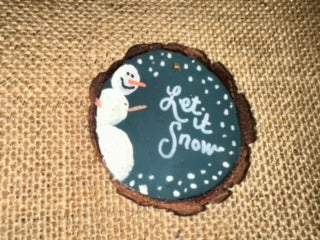 Let It Snow wood ornament