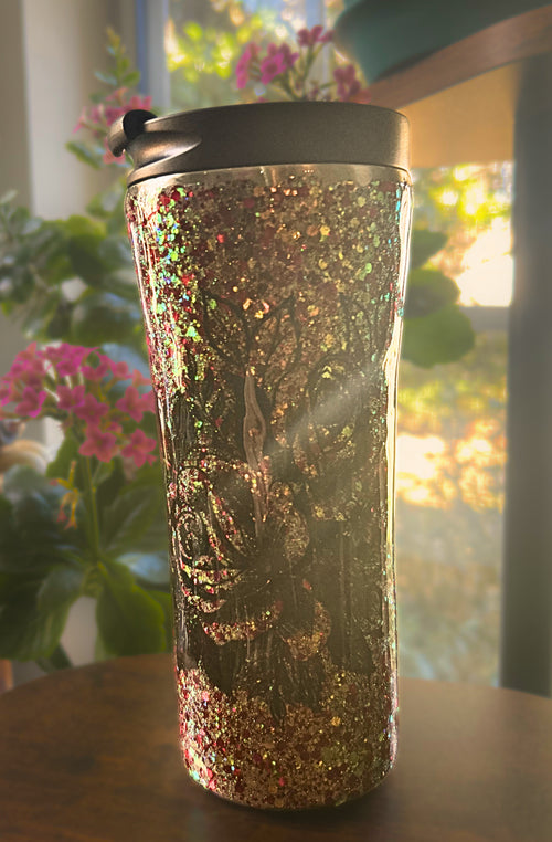 16oz Glittering Rose Tumbler